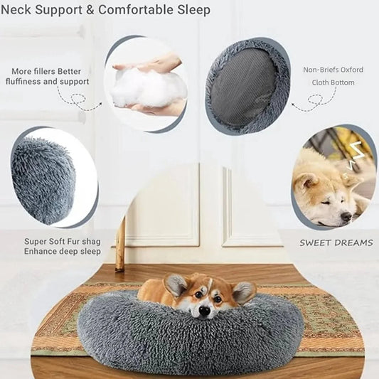 Round Plush Cushion for Dogs and Cats