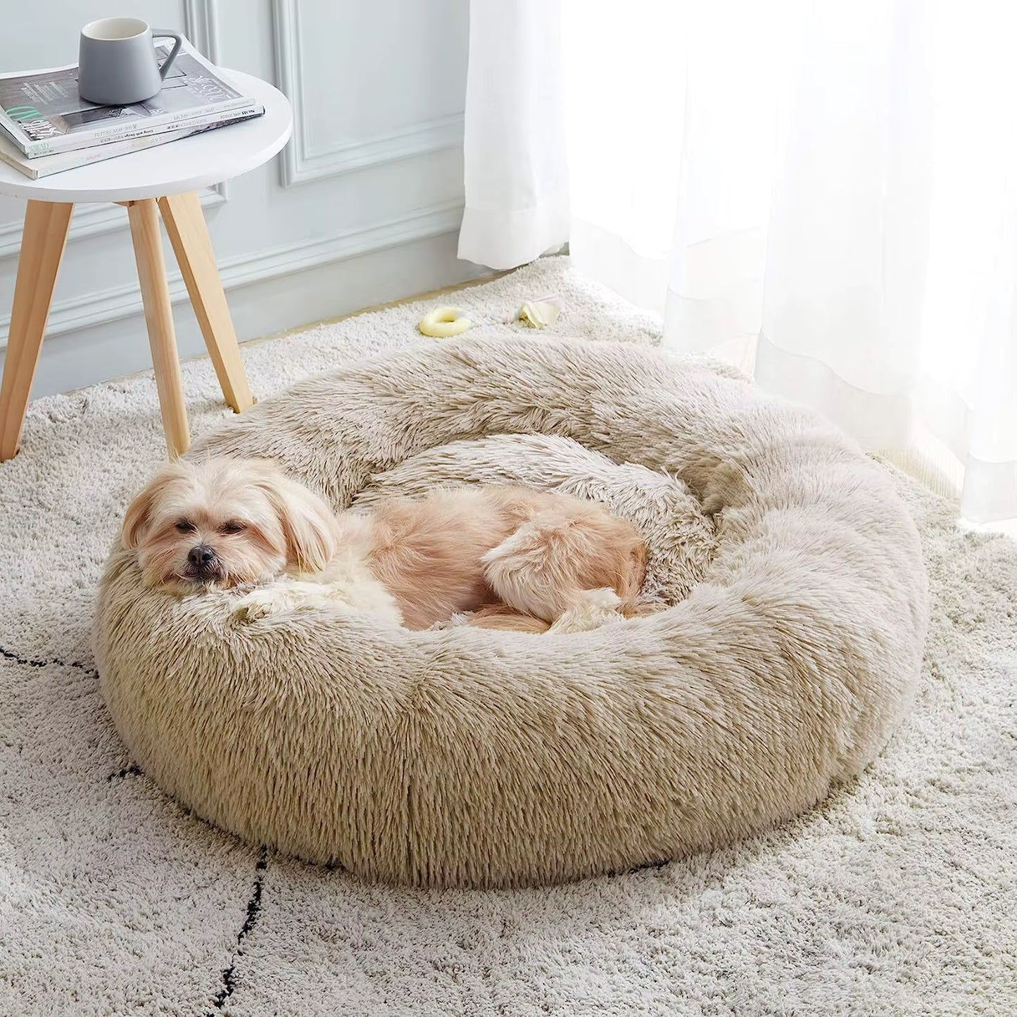 Round Plush Cushion for Dogs and Cats
